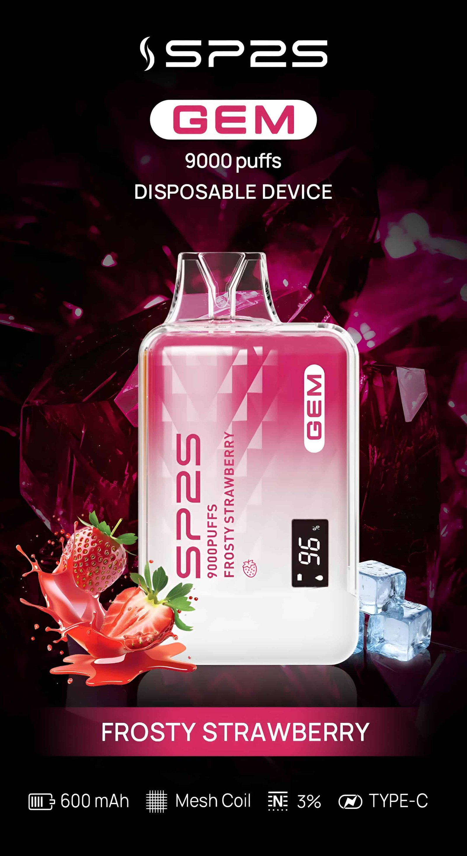 SP2 煙彈 SP2S GEM 9000 PUFFS 思博瑞抛棄式電子煙 711到付