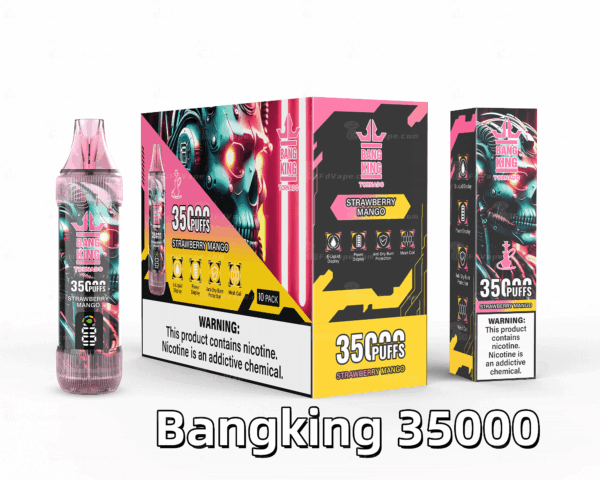 BANG KING 35000 PUFFS 龍捲風  一次性抛棄式霧化筆狀電子煙 超大容量 充電帶顯示屏