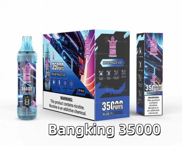 BANG KING 35000 PUFFS 龍捲風  一次性抛棄式霧化筆狀電子煙 超大容量 充電帶顯示屏