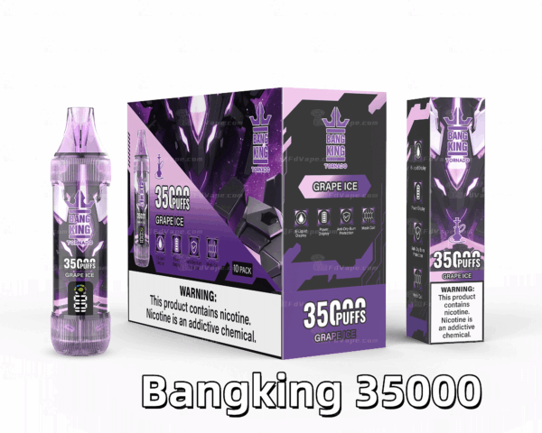 BANG KING 35000 PUFFS 龍捲風  一次性抛棄式霧化筆狀電子煙 超大容量 充電帶顯示屏