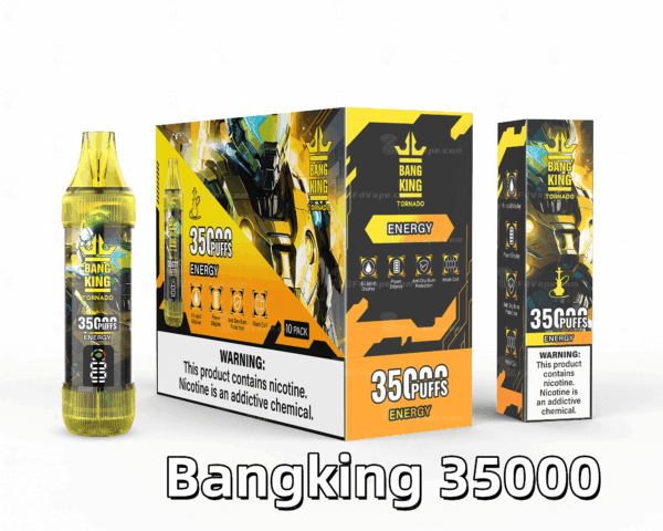 BANG KING 35000 PUFFS 龍捲風  一次性抛棄式霧化筆狀電子煙 超大容量 充電帶顯示屏