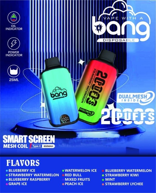 BANG 25000 PUFFS 一次性抛棄式  可充電大容量 歐美爆款