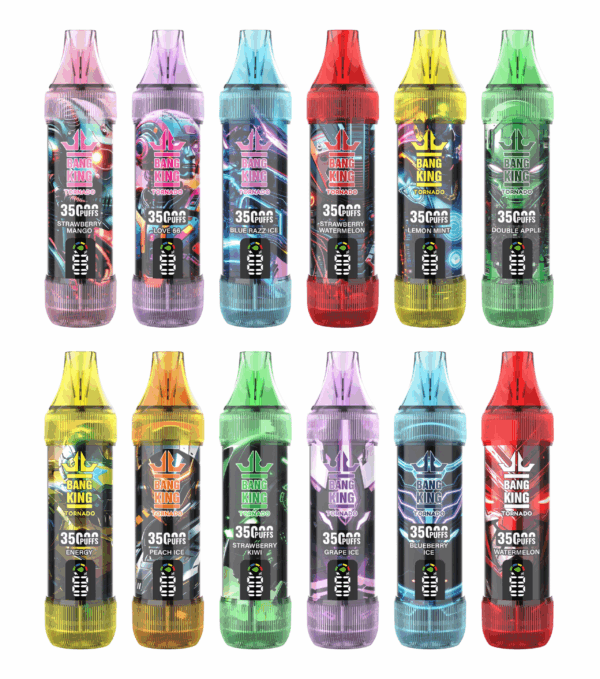 BANG KING 35000 PUFFS 龍捲風  一次性抛棄式霧化筆狀電子煙 超大容量 充電帶顯示屏
